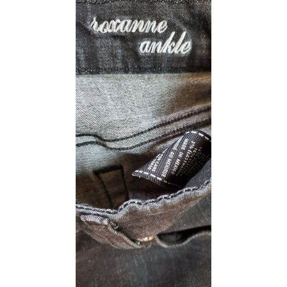 7 For All Mankind Women's Black Roxanne Zippered Ankle Denim Jeans Size 28 - Picture 6 of 7